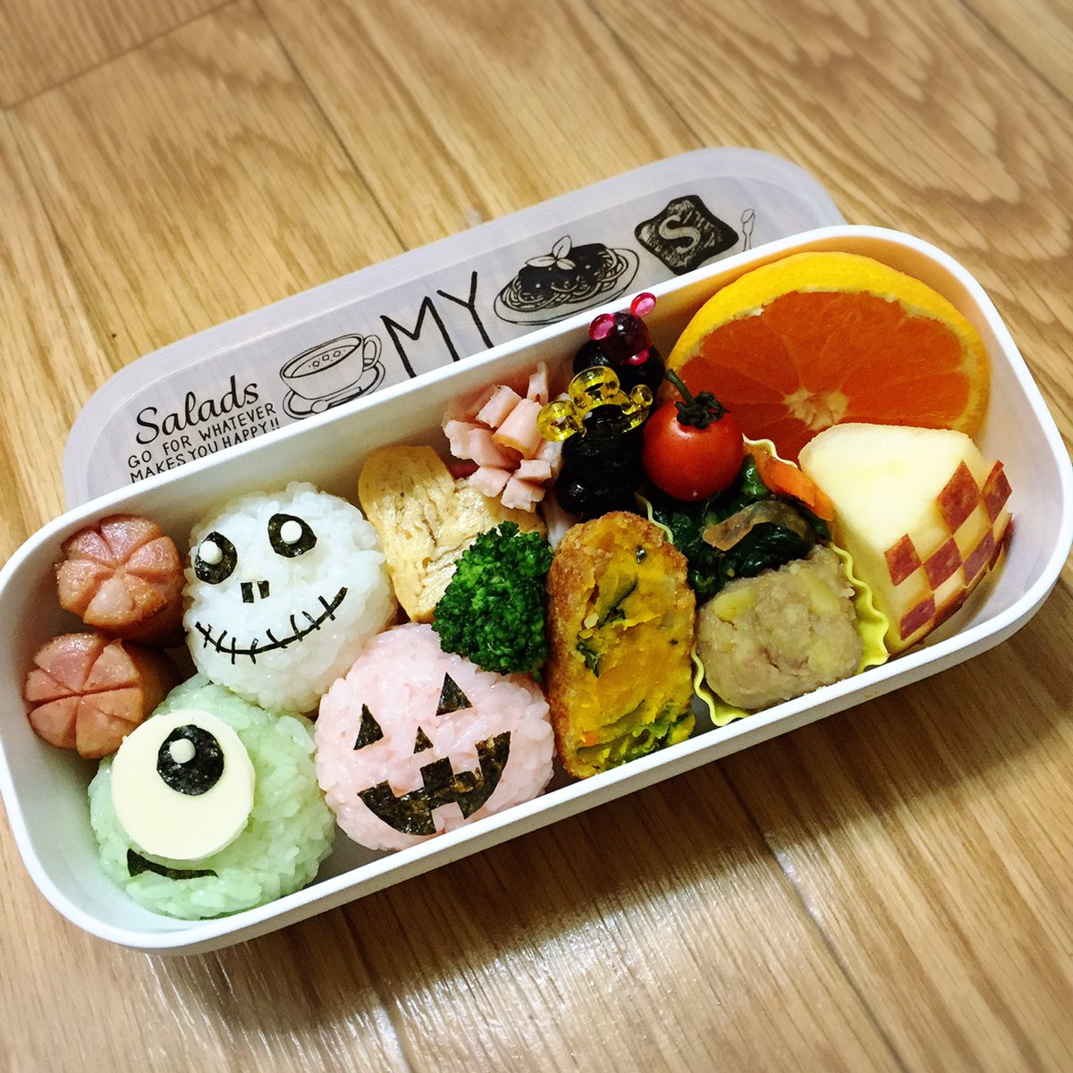 もっちゃん 今日のお弁当 幼稚園 お弁当の日 子ども弁当 デコ弁当 キャラ弁 ハロウィン ハロウィン弁当 ディズニー モンスターズインク