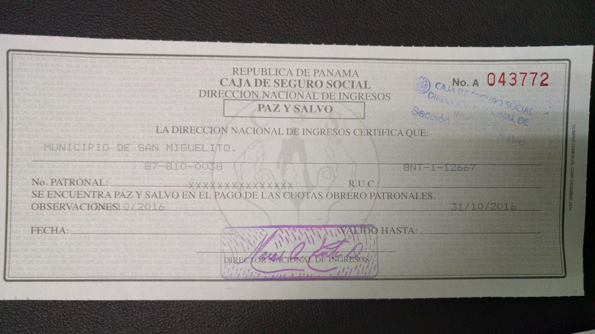 Lo que debía ser algo común y corriente, en nuestra gestión se ha convertido en algo Histórico. Paz y Salvo de CSS.