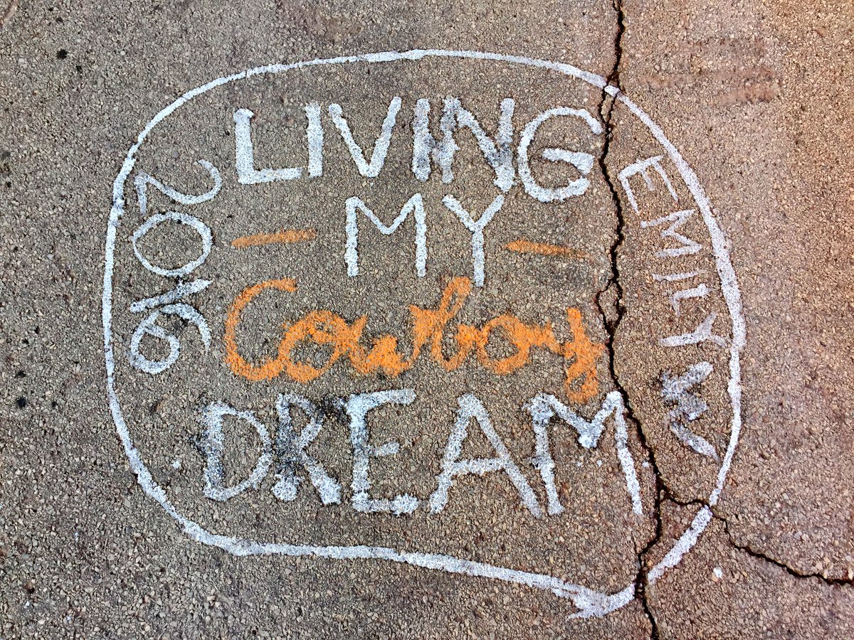 OKStateSN's tweet photo. What's your Cowboy dream? Come paint it on Hester Street until 7! #okstatehc #hcdream https://t.co/adMMbKD1sd