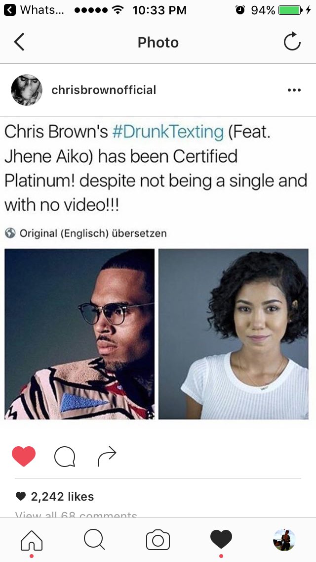 TheUnusualJay's tweet photo. Amazing..🙌🏾🐐🐐🔥
Congrats @ChrisBrown x @JheneAiko 🔥 https://t.co/Pte2W3pv4m