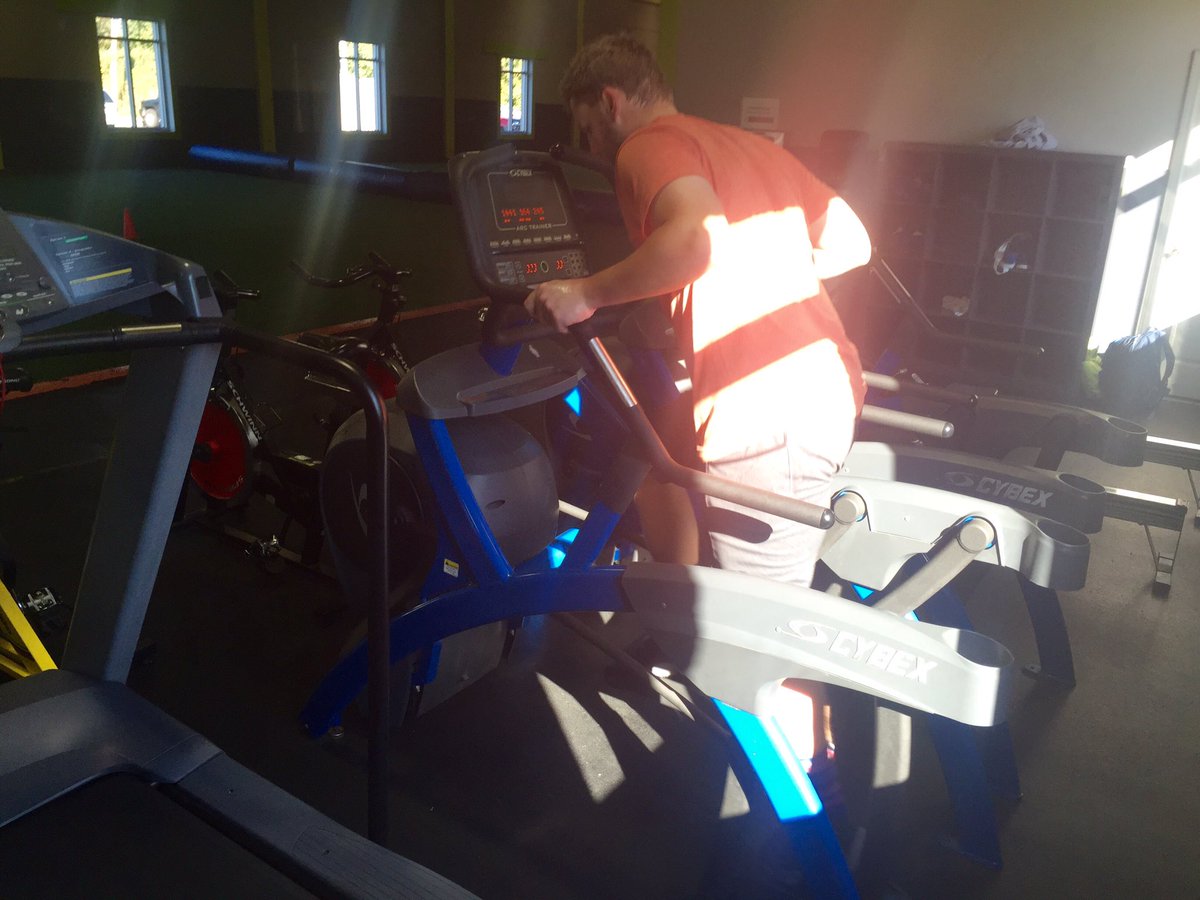 AthleteByDesign's tweet photo. Week 1 start of my pro baseball offseason program includes swimming and the @cybex Arc Trainer #EaseIntoIt #LightCardio https://t.co/H34pdLFe2X