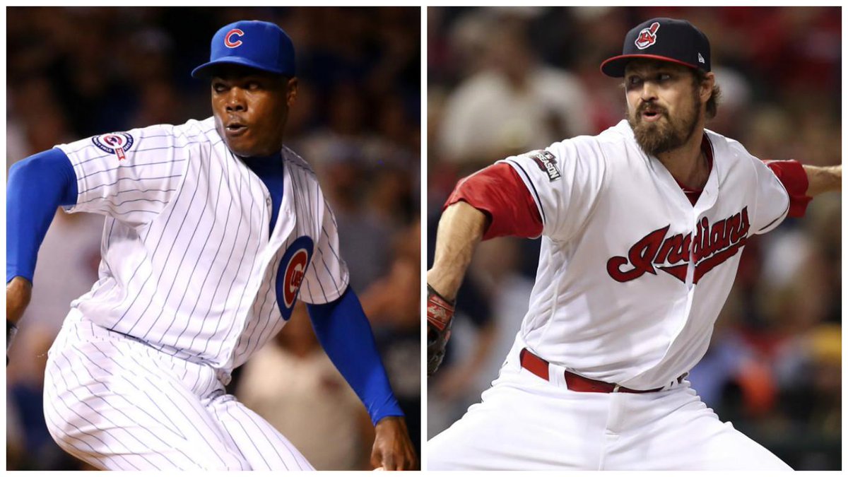 UnSportsESPN's tweet image. Which bullpen will step up tonight in @AutoZone’s #InTheZone showdown? 

RT for Chapman and the Cubs
LIKE for Andrew Miller and the Indians