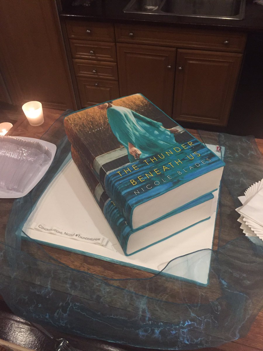 KensingtonBooks's tweet photo. Author @NicoleBlades is celebrating the launch of THE THUNDER BENEATH US! Check out the delicious looking cake: #ThunderIsHere https://t.co/5QiVXsAXBK