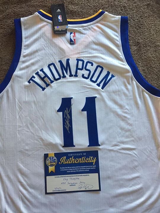 klay thompson signed jersey