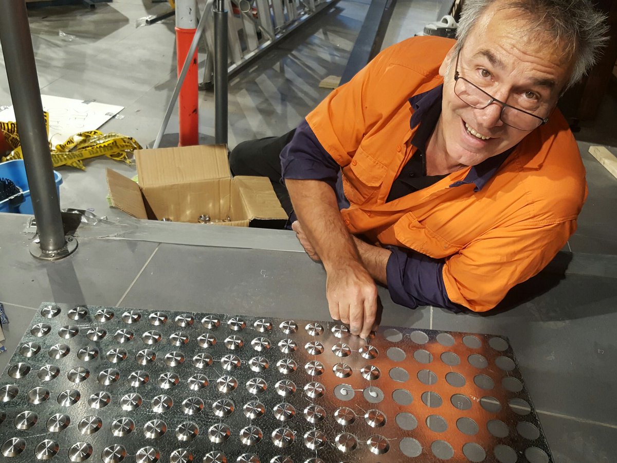 StepsolveAus's tweet photo. Laying down on the job again. Lush cutout, Rundle Mall. TT-FS flat stud. #tactile #Adelaide #tgsi https://t.co/8XOHMsE8CG
