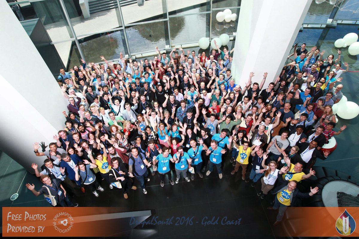 spyjournal's tweet image. #drupalsouth people wave your hands and jump about
