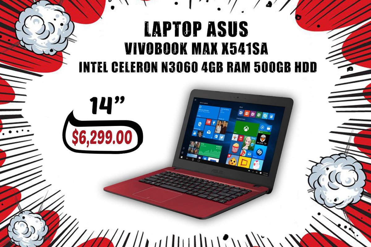 iCom_TI's tweet photo. APROVECHA
#PROMOCIÓN
#ASUSVIVOBOOKMAX
-Intel Celeron N3060
-6 GB
-500GB HDD
-Sonic Master
$6.299.00
Llámanos 
ventas@icomti.com.mx https://t.co/lCBzEj7tE3