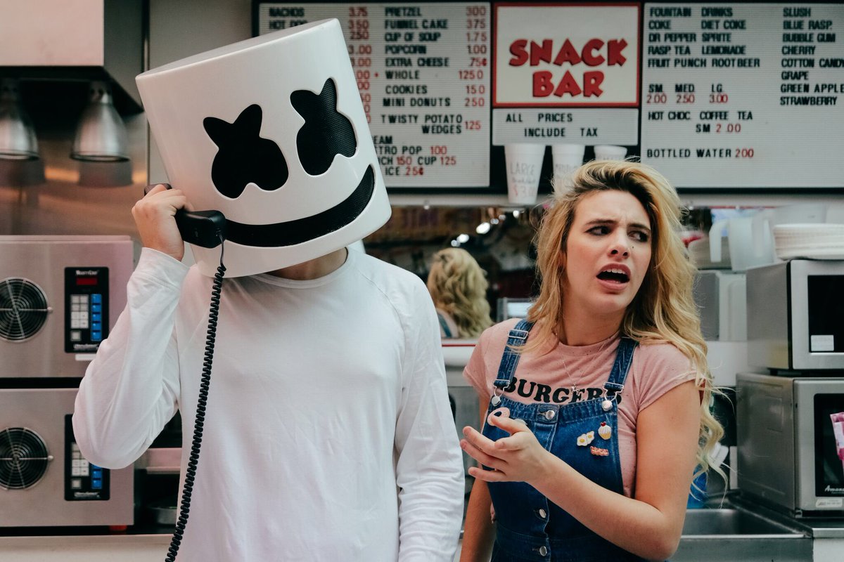 marshmello's tweet image. When you ask for her phone number and call it to make sure she gave you the right one 😂 @lelepons
