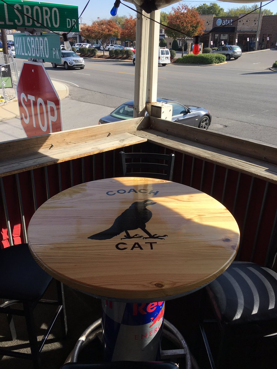 CornerPubGH's tweet photo. @joerexrode Coach Cat had his regular table immortalized tonight. #RIPCROW https://t.co/xVZA62d5Iu