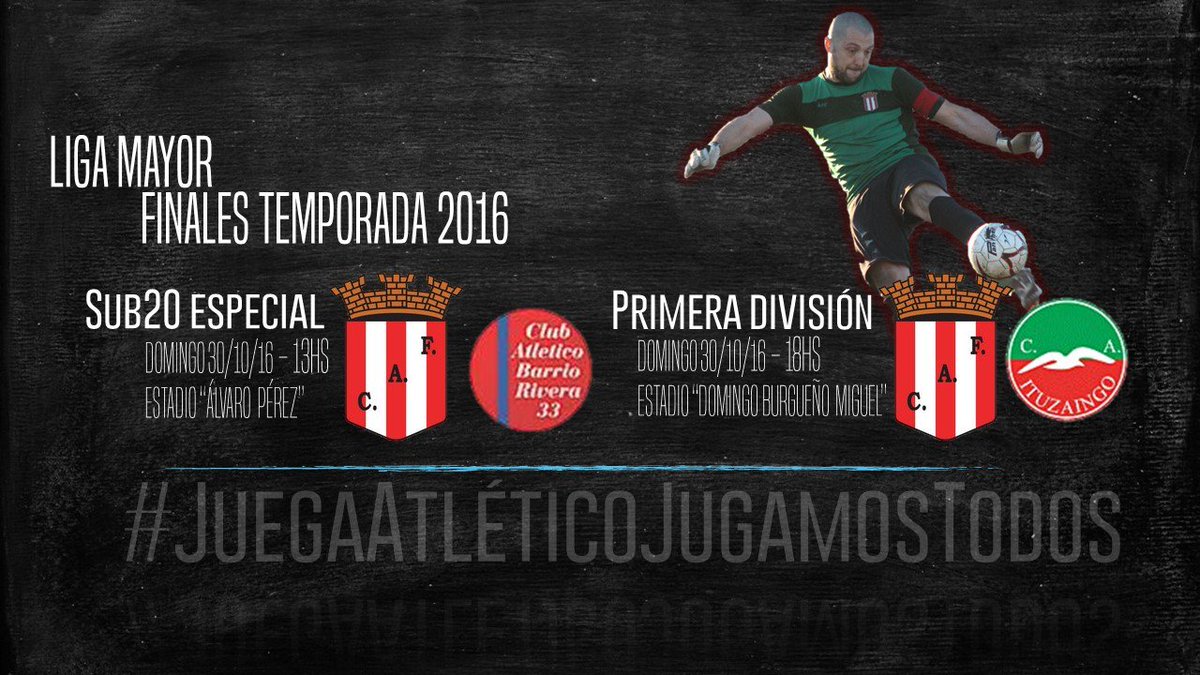 #JuegaAtléticoJugamosTodos Los esperamos para alentar a los planteles en la definición de la Temporada 16´