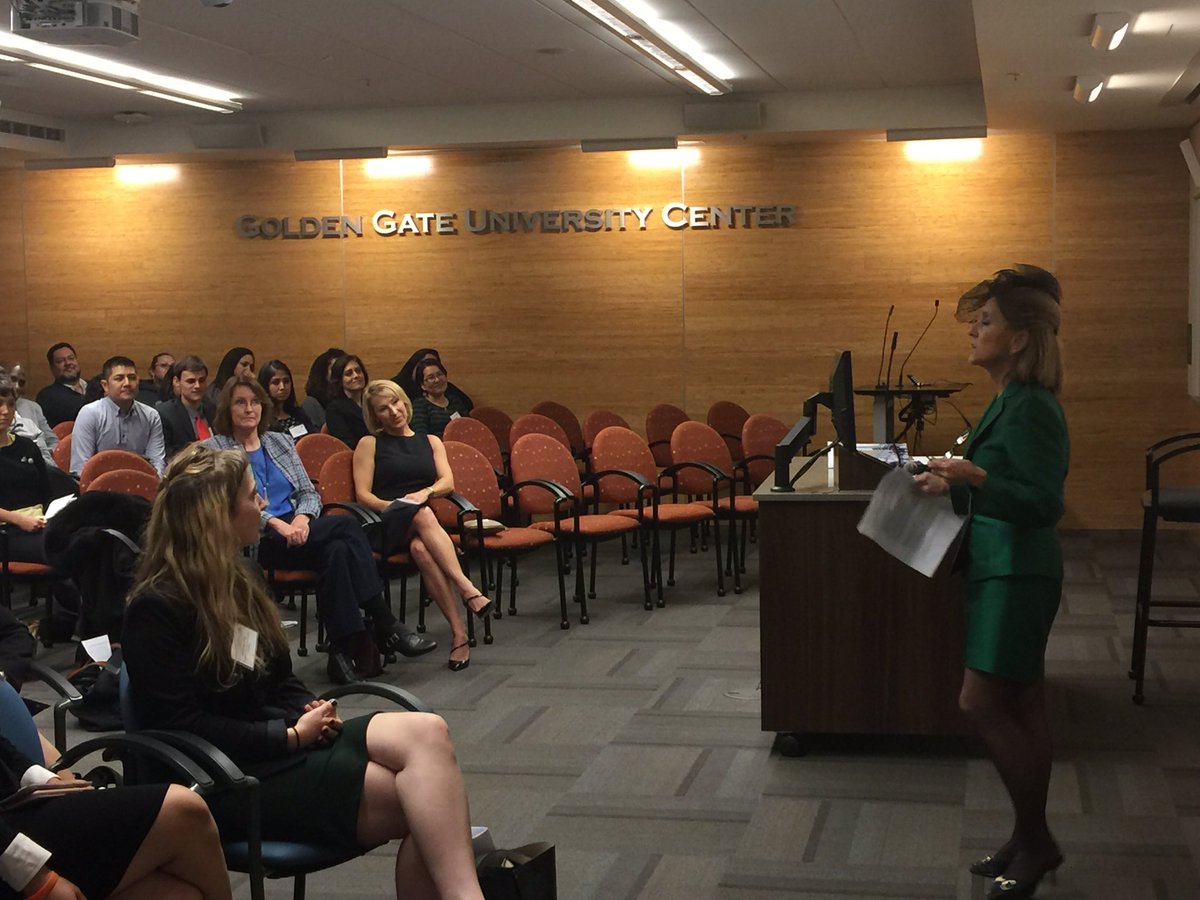 GGULCD's tweet photo. Keynote speaker Drucilla Stender Ramey makes the whole crowd laugh with her stories about her experiences as an attorney #pbpi https://t.co/r7V0iRxN8V