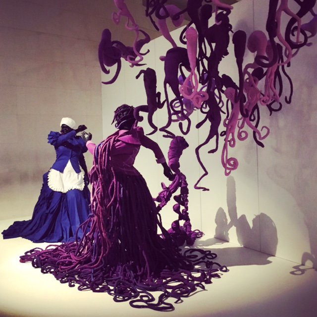 Very cool #SouthAfricanArt exhibition opens today <a href="/britishmuseum/">British Museum</a>. From 1 million-year-old Kathu Pan handaxe to this #MarySibande 2013 work