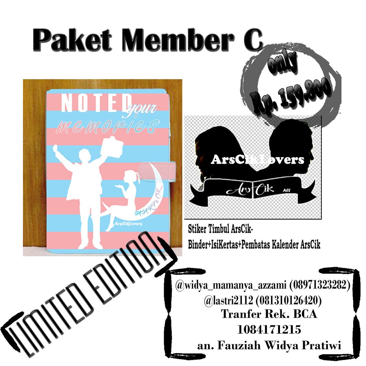 tweet_acl's tweet photo. Paket Member C :
Stiker Timbul ArsCik, Binder+Isi Kertas Binder+Pembatas Kalender 2017
Harga Rp. 159.800

Closed 18 November 2016 https://t.co/JvyDVI63WP