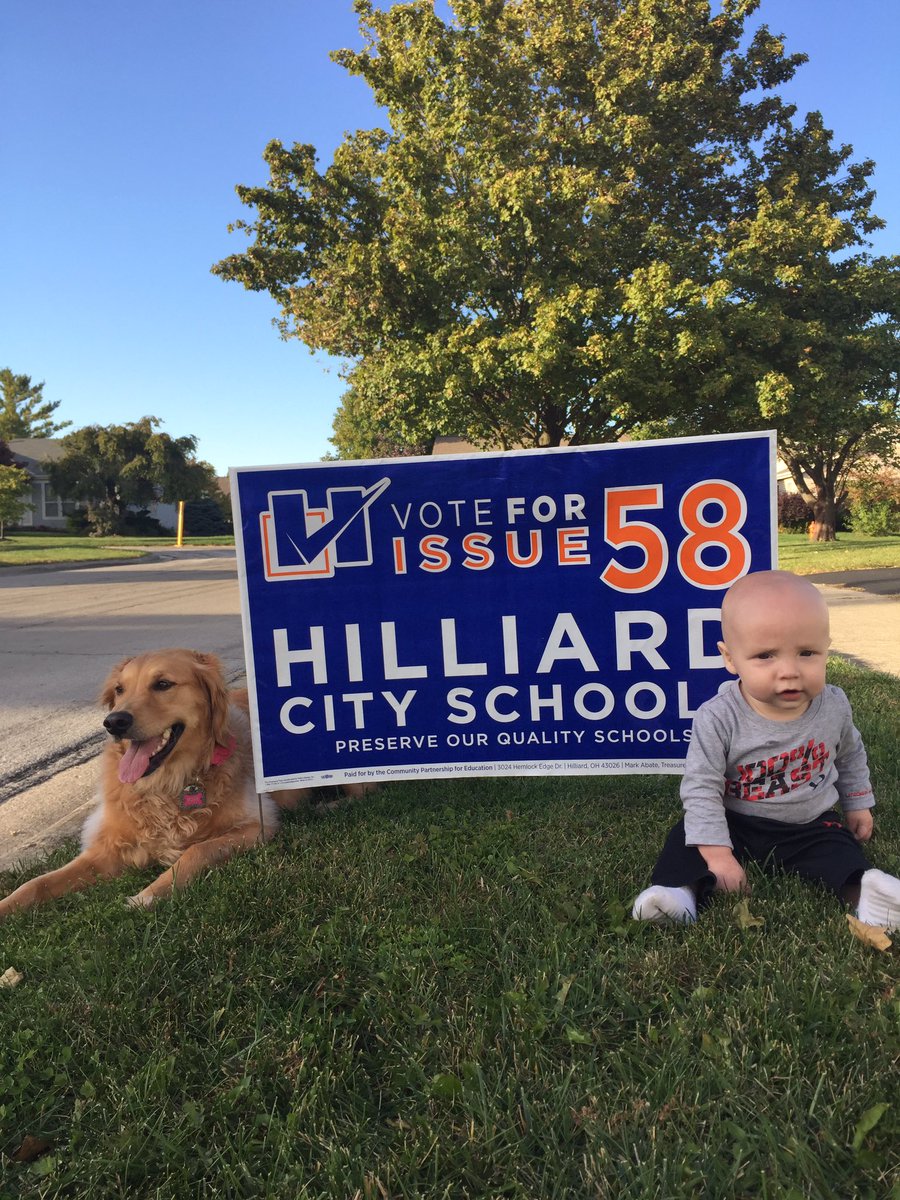 3mrsbrown's tweet image. These two wish they could vote FOR issue 58 😄#issue58 #hilliardway @HilliardLevyMom
