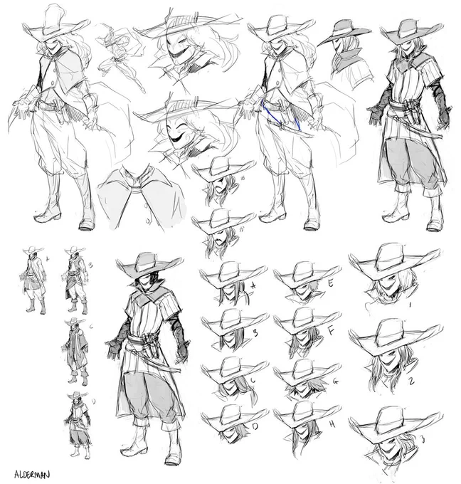 Alderman concepts for the short animation project,    