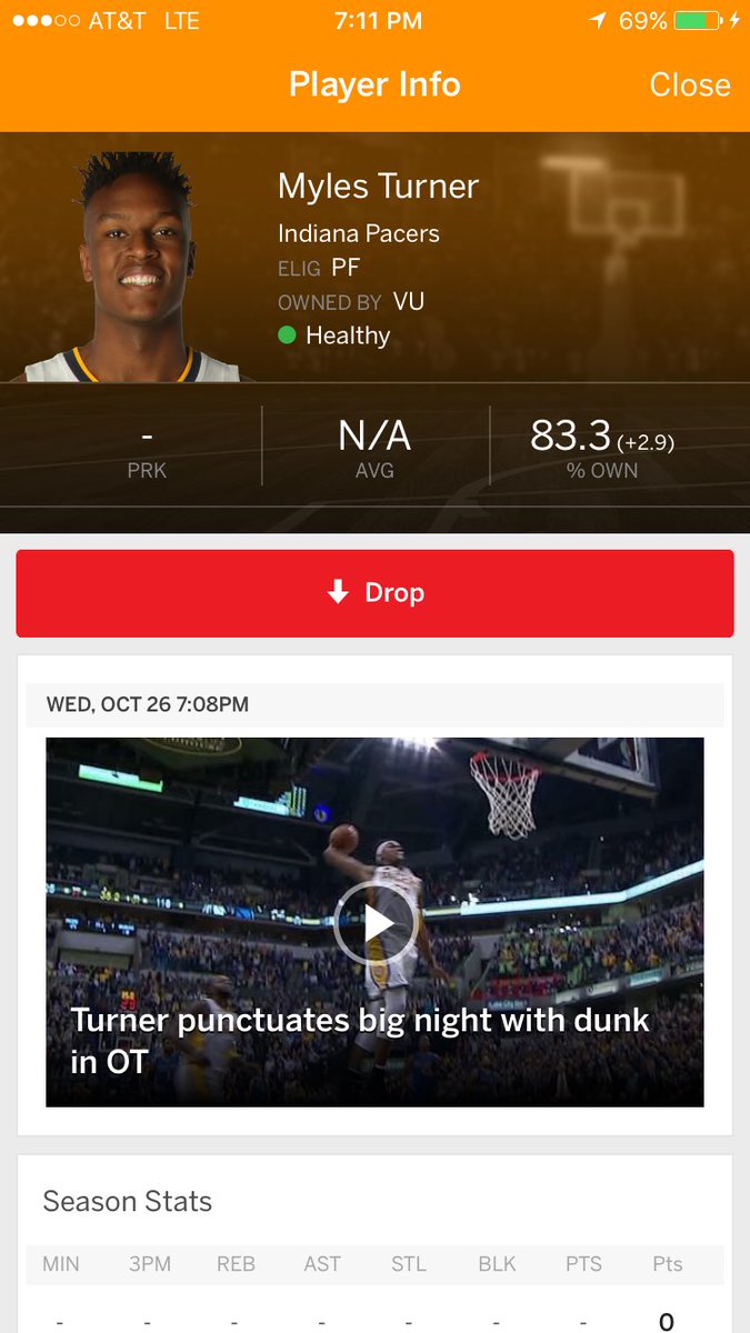 SamsonVu's tweet photo. When you try to pick up a player that just had a monster game but you find out he's already on your squad. #yes https://t.co/ezHLR1lr72