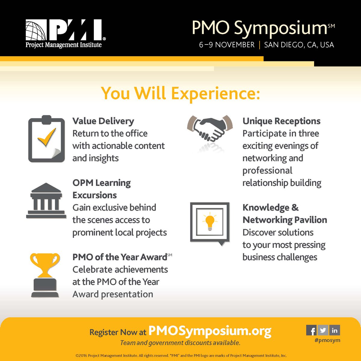PMInstitute's tweet photo. #PMOsym is 4 days of executive-level networking, workshops, discussions &amp; actionable #PMO insights. Register now: https://t.co/0BucD537Ta https://t.co/I963uEVtGG