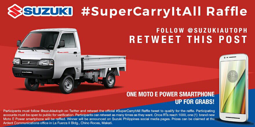 Retweet this post. Reach 1k retweets and we will raffle a Moto E Power. #SuperCarryItAll. So hurry guys!