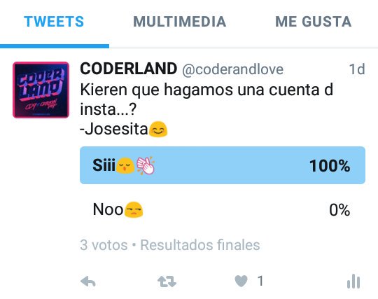 coderandlove's tweet photo. Buen mañana are la cuenta de insta coders😉
Q descanses hará mañana 💙
-Josesita😊 https://t.co/sVBOO00xpe