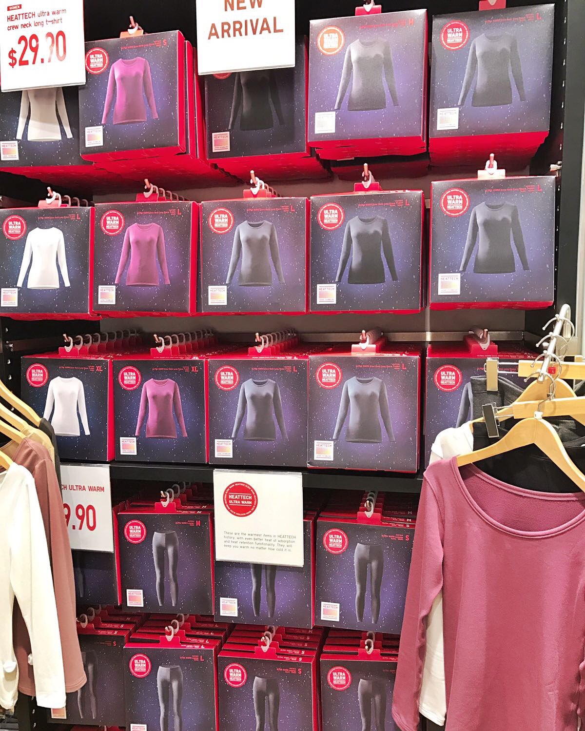 NYLON SINGAPORE on X: A wall of Uniqlo's HEATTECH Ultra Warm innerwear,  freshly stocked at OC.  #nylonsgcloset   / X