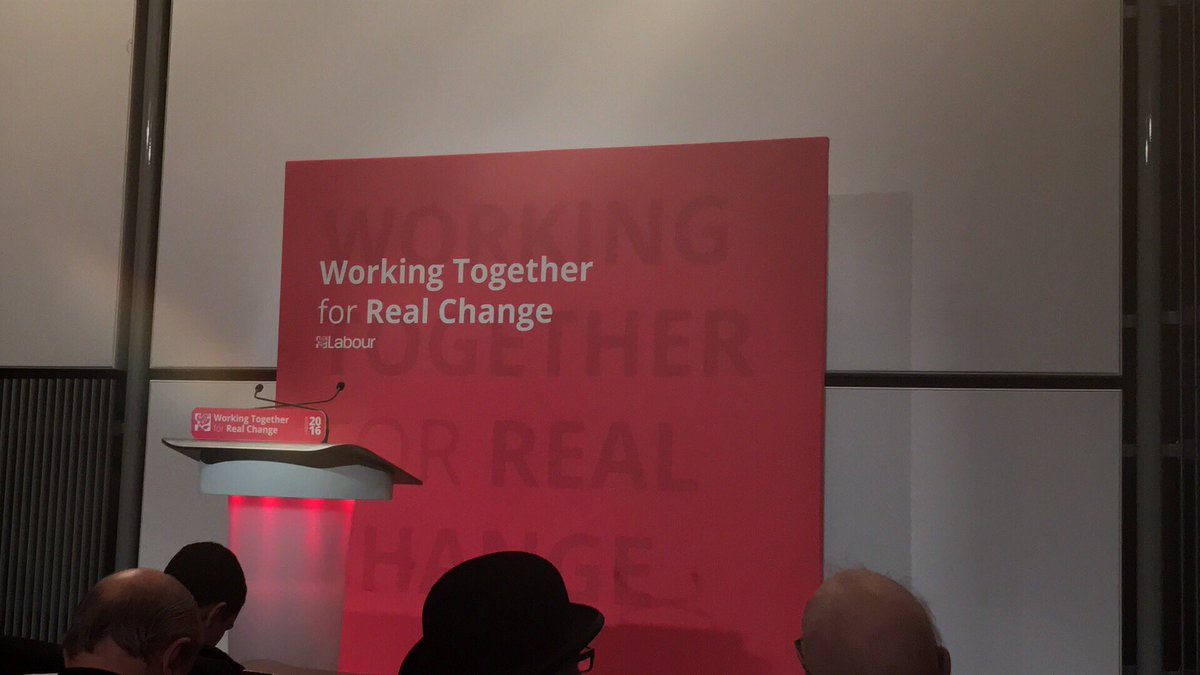 Cazzagul's tweet photo. All set for John McDonnell speech #workingtogetherforrealchange https://t.co/iigXkcP7K9