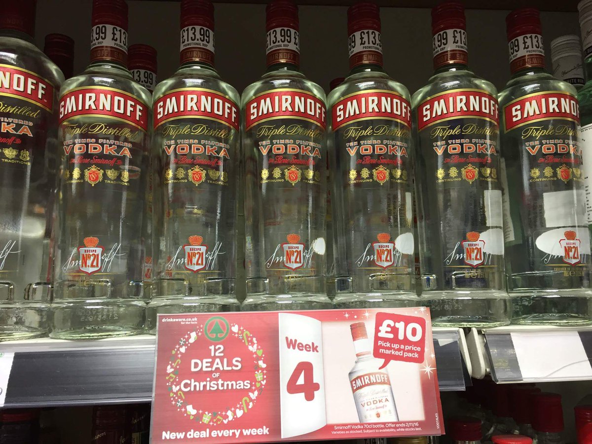 SPARDUDLEY's tweet photo. One week only on in 12 weeks of christmas offer. Smirnofff £10. Get it while it's available!! https://t.co/KeQQCuosBn