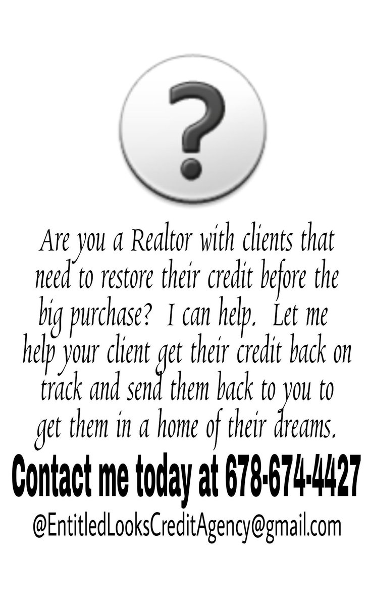 EntitledLooks's tweet photo. #BadCredit #CreditRepair #BuildGoodCredit #CreditRestoration #Realtor #RealEstate #AtlantaRealEstate #RealEstateAgent #AtlantaRealtor https://t.co/mECF08aQpC
