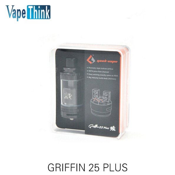 VapeThink's tweet image. Original GeekVape Griffin 25 Plus RTA 5ml Build Deck Tank  : aliexpress.com/store/product/…
#vaping #vapethink #ecigarettes