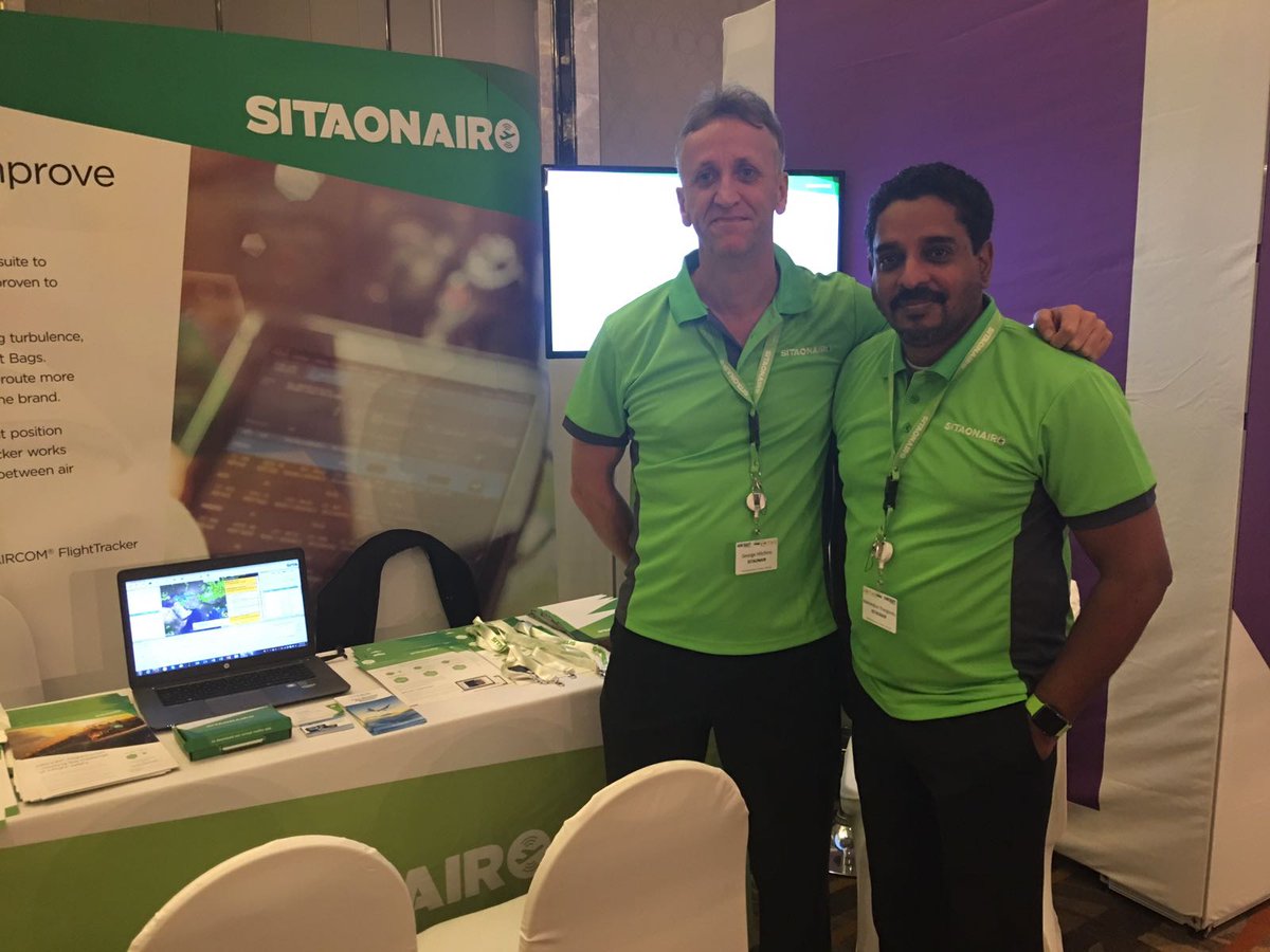 SITAONAIR's tweet photo. We've enjoyed meeting delegates #MRO & #OpsIT Bangkok and talking about AIRCOM FlightTracker and inflight safety https://t.co/wlBs2rB2Wk https://t.co/ELafgMeeg3