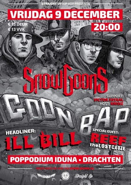 Snoowgoons "Goon ... - Wehoudenhethiphop.nl/?events=snoowg… #wehoudenhethiphop @Poppodiumiduna <a href="/DjKrisiz/">Leonard</a> @Snowgoons <a href="/ILLB1LL/">ILL BILL</a> <a href="/LostCauze/">Reef The Lost Cauze</a> <a href="/DricoLigthart/">Drico</a>