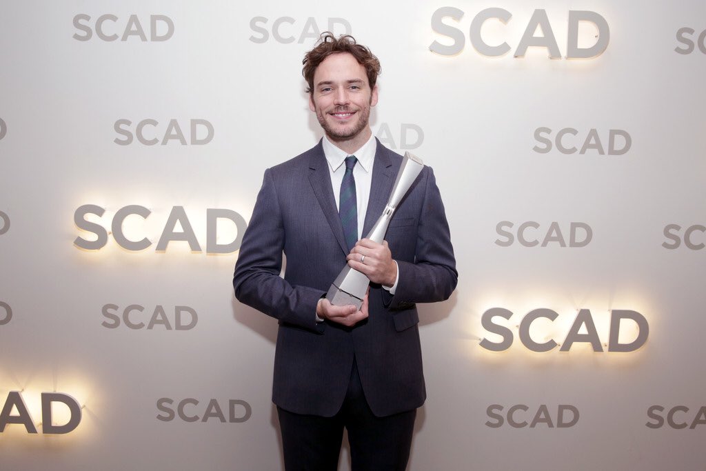 .<a href="/samclaflin/">Sam</a> with his Spotlight Award at the Savannah Film Festival 😊 Huge congratulations Sam! #proud