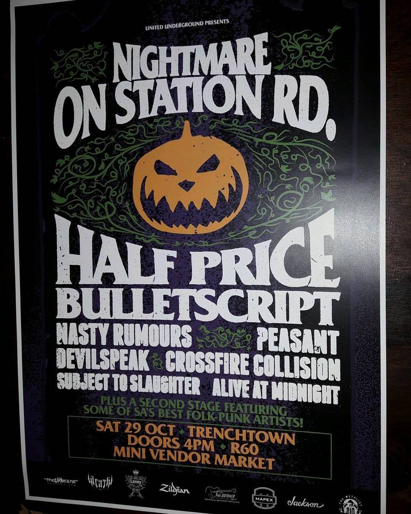 Catch 8 punk and metal bands at #Trenchtown this Sat 29 Oct from 16:00 for only R60, inclu… ift.tt/2dKH9ZI