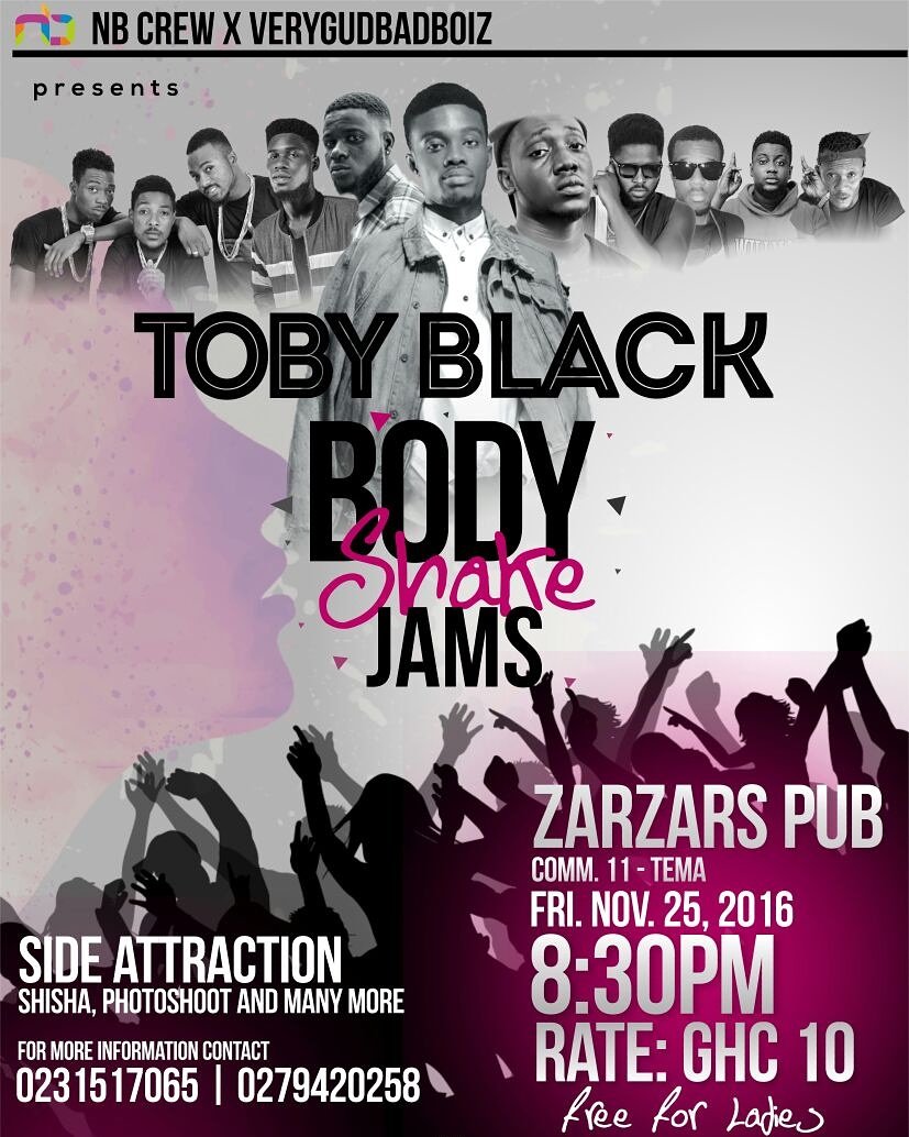 NB_Crewgh's tweet photo. Latest artist signed on NB crew Toby _black lunches the latest banger "body shake"  come experience massive performances....dnt be left out. https://t.co/oIH45dViLu