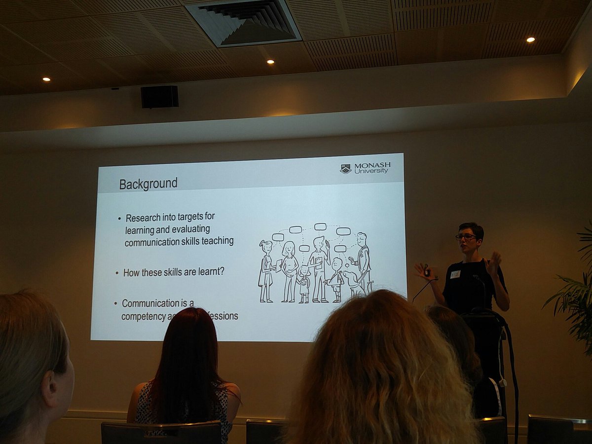 DrJoannaT's tweet photo. Charlotte Denniston exploring how healthcare professionals develop communication skills & experience of learning to communicate #vicshowcase https://t.co/FdlBsjEGOy