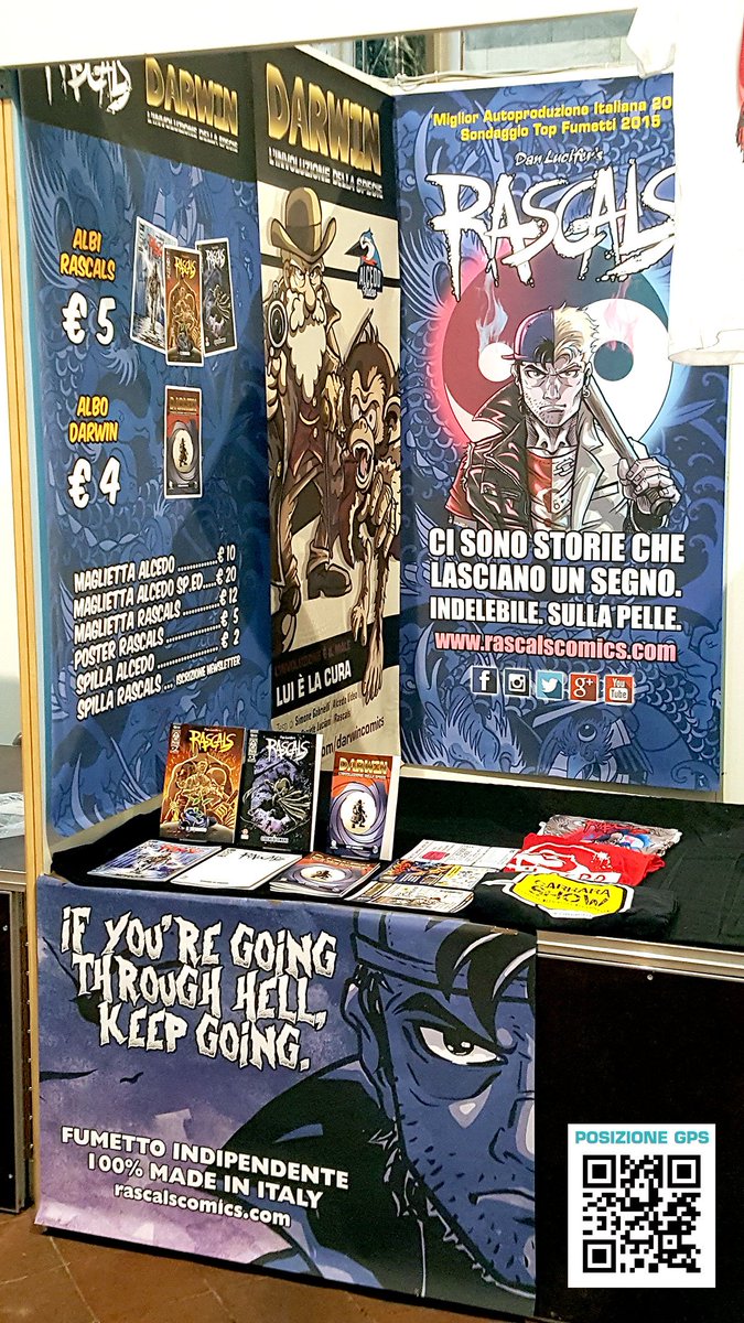 rascalscomics's tweet photo. Pronti ad accogliervi canaglie! #rascalscomic #darwincomics #luccacg16 #luccagold #lucca50 #selfarea #alcedovideo #playheavybolter https://t.co/gb44b80g8t