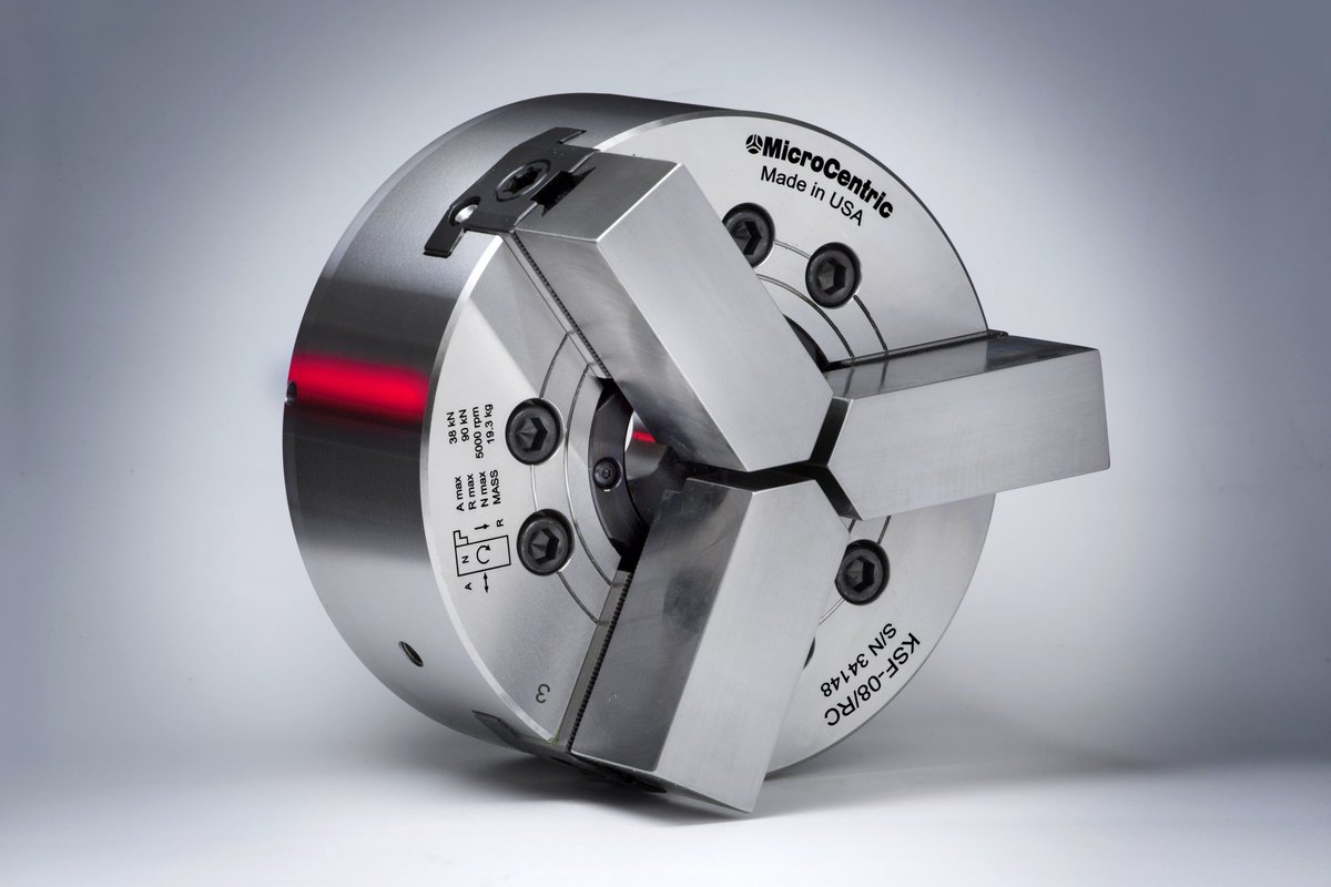 Machinerytweets's tweet photo. #Leader #MicroCentric KSF Rapid Change power chuck has patented rapid change jaw system https://t.co/b8m4fksj3V https://t.co/UIIEeruTND