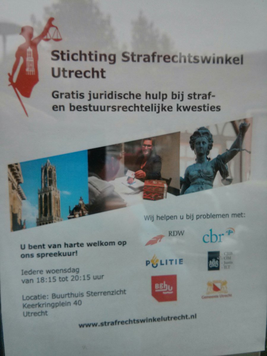 Spreekuur Stichting Strafrechtswinkel. Elke woensdagavond. <a href="/Sterrenzicht/">Sterrenzicht</a>
