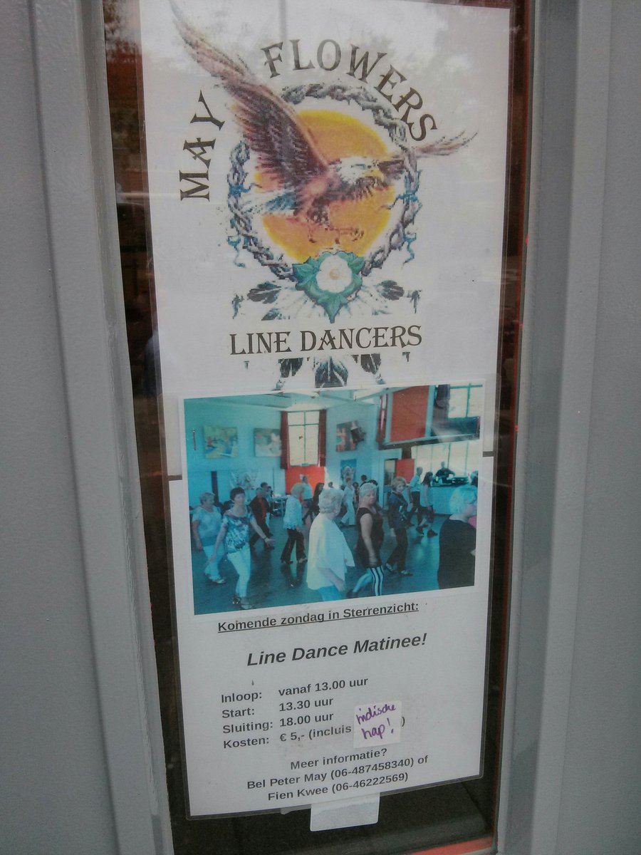 Komende zondag! Line Dance, verzorgt door de Mayflowers. Voor de liefhebber(s). <a href="/Sterrenzicht/">Sterrenzicht</a>