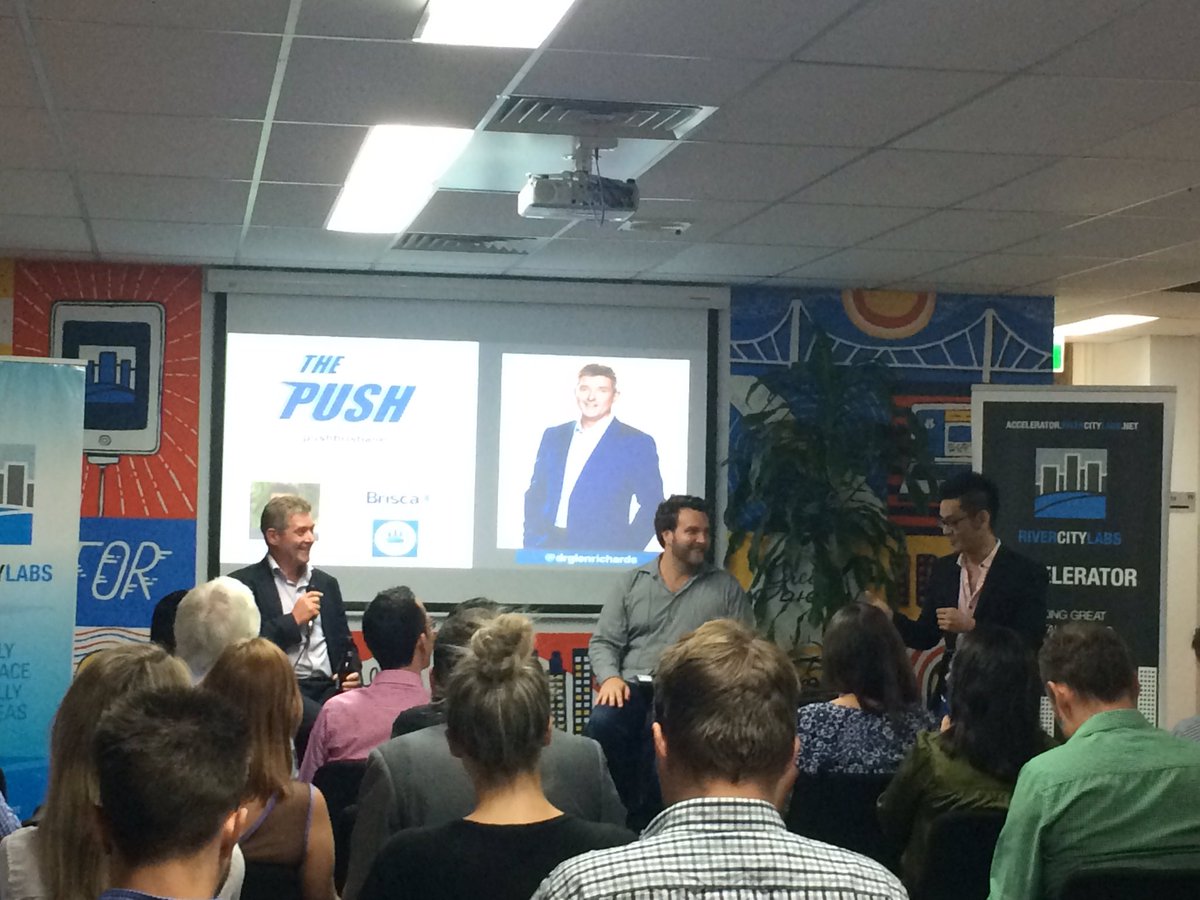 DrGlenRichards's tweet photo. Great to be here #pushbrisbane @RiverCityLabs https://t.co/prGfdejmHM