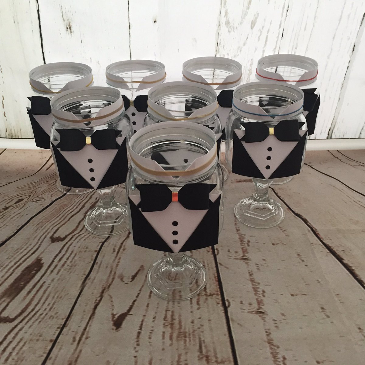 CraftyLThreadz's tweet photo. Bond themed table decorations 😎#JamesBond #007 #50thparty #tuxedo #wermemorykeepers https://t.co/P6M4IuewYK