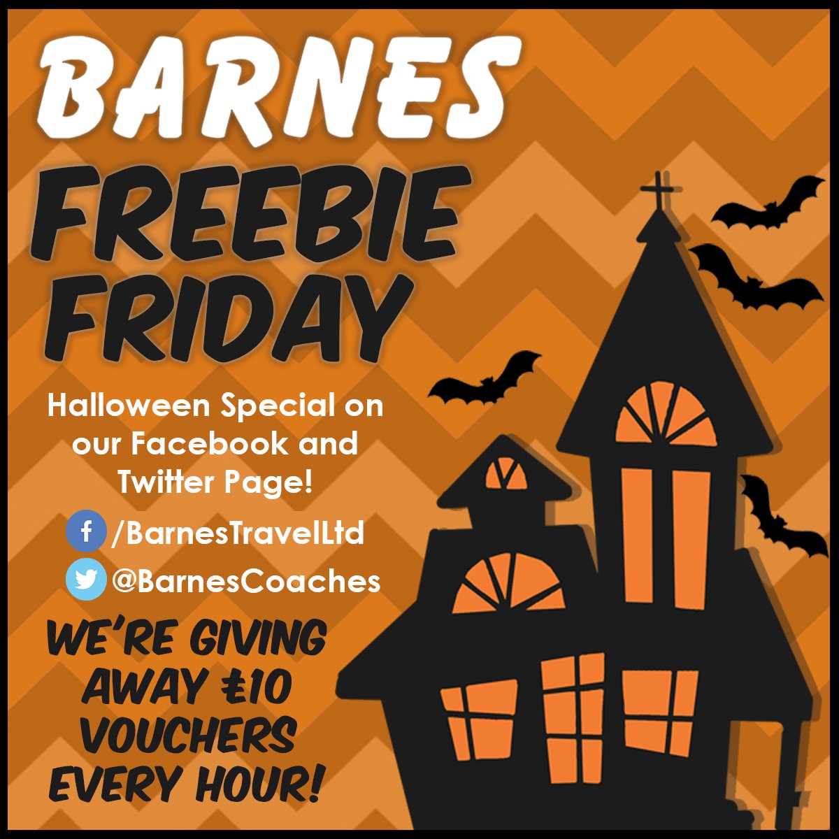 BarnesCoaches's tweet image. Don&apos;t miss our #Freebiefriday #SpookySpecial tomorrow at 9am WIN a £10 Voucher every hour on our pages! #Swindon #Freebies #Giveaway