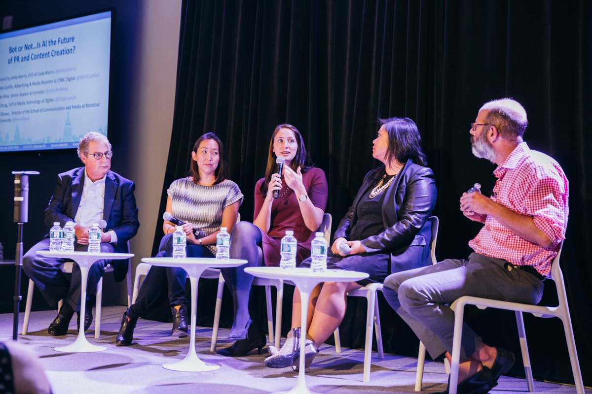 CommsWeekGlobal's tweet photo. #TBT Our speakers at the #BotOrNot panel on #AI at #CommsWeek16 absolutely killed it last week! ๐ค https://t.co/6Ys95C2TG9