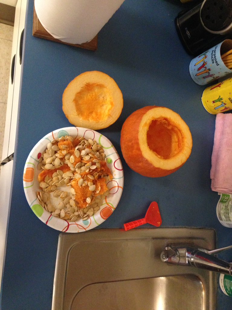 Learning about the parts of a pumpkin!