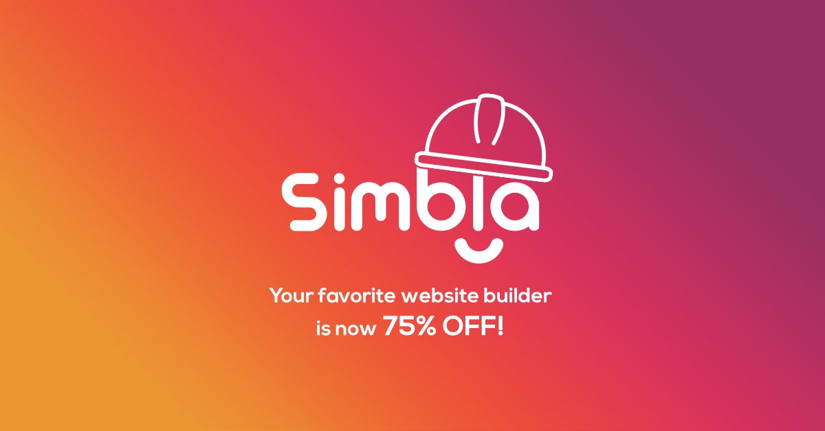 SimblaOfficial's tweet photo. Crazy #webdesign #sale coming your way! Purchase any Simbla plan and get 75% off!! Offer ends when 10,000 users claim it, so hurry up :) https://t.co/BDcJtiVrJI