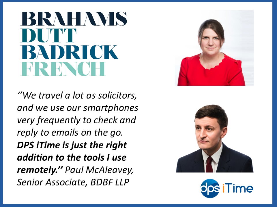 dpssoftware's tweet image. @BDBF_LLP share their first thoughts on our #timerecording app  hubs.ly/H04-4tF0 #lawfirm #tech