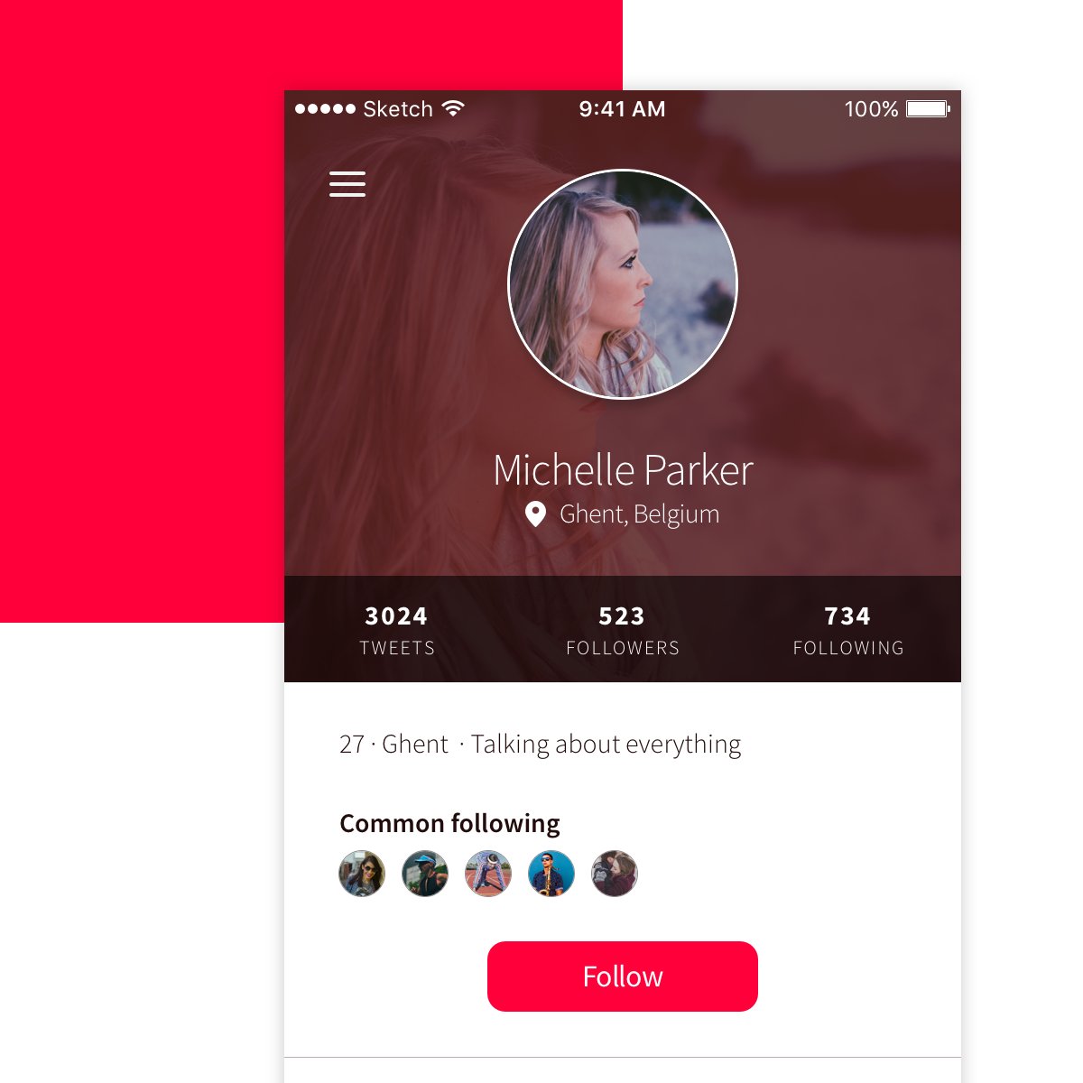 SvenBeeckman's tweet photo. Look at that profile! #dailyui #006 #uidesign https://t.co/AD8biyJL9p