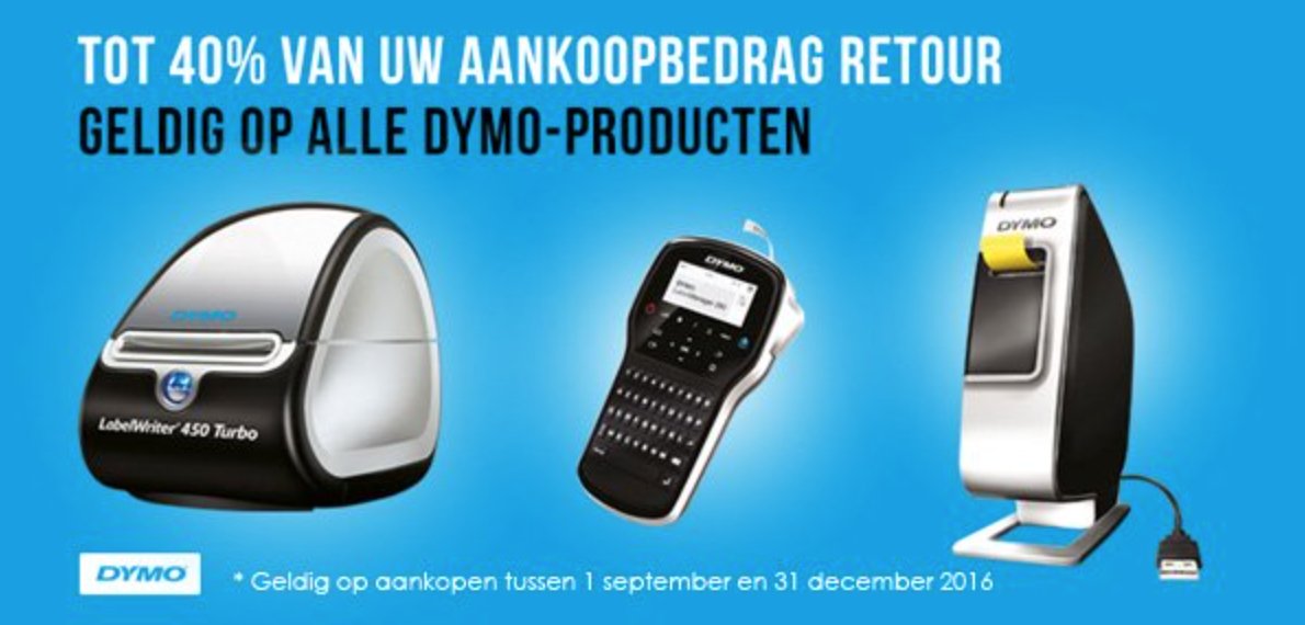 Tot 40% #cashback op het #Dymo #assortiment. Koop tussen 1 september en 31 december 2016 jouw Dymo producten!
gzonline.nl/c/?q=dymo&rc_a…