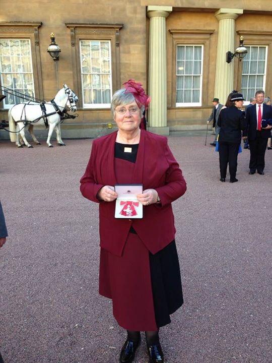 BerwickshireRDA's tweet photo. Margaret Morgan received her MBE from Princess Anne today. Everyone at Berwickshire Group RDA is incredibly proud. Congratulations Margaret. https://t.co/FU85GLogmS
