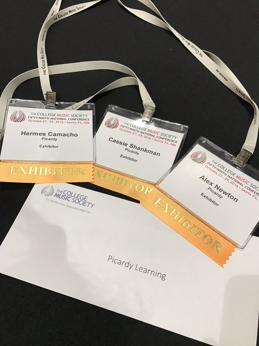 PicardyLearning's tweet photo. We are all setup! Come say hi in the exhibit hall at @ElDoradoResorts Grand Room @CollegeMusicSoc #cms2016 #santafe https://t.co/9VLUs5lN0P