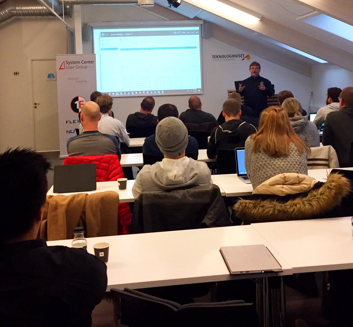 SiljeGulbrandse's tweet photo. Inspiring day with @SCUGNorway hearing @mikael_nystrom talk about #systemcenter2016 & #windowsserver2016 https://t.co/WQ9sMhIgga